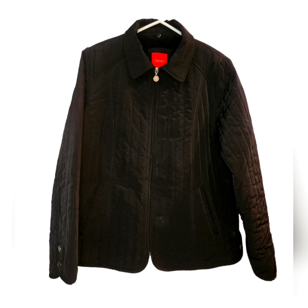 ESPRIT quilted black jacket. Size XL vintage